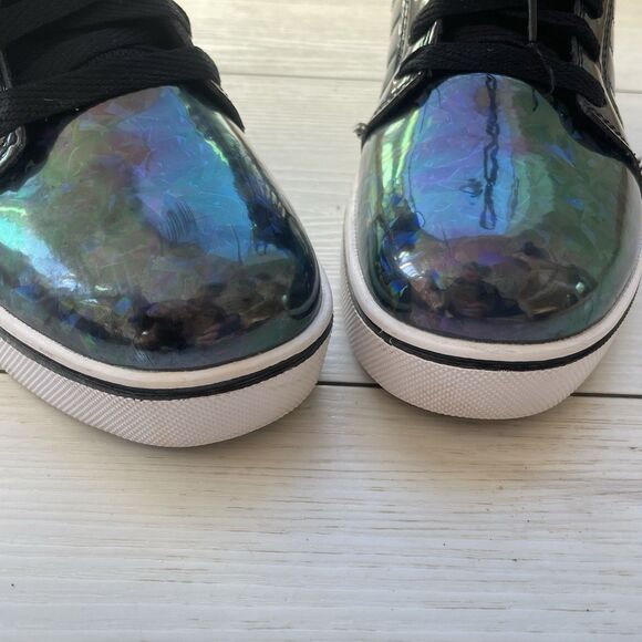 HEELYS Uptown Youth Size 5 Skate HIGH TOP Shoes Purple GLITTER Disco Sneaker EUC - Picture 3 of 8